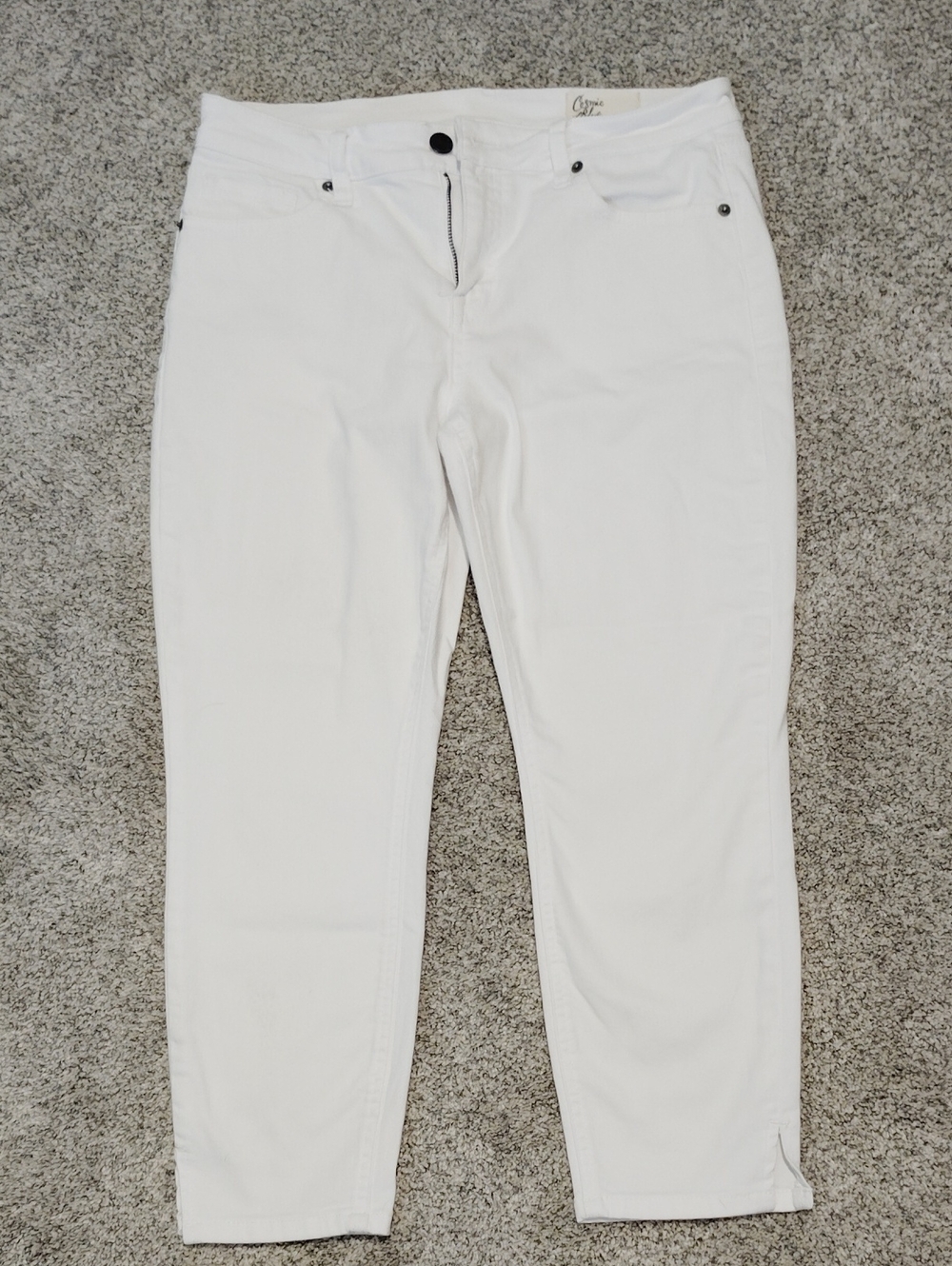 White Cropped Ankle Jeans - Women's